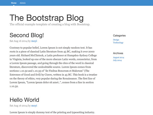 ParseJS + Bootstrap Blog