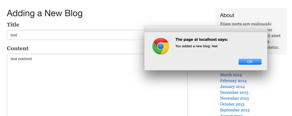 submit success alert
