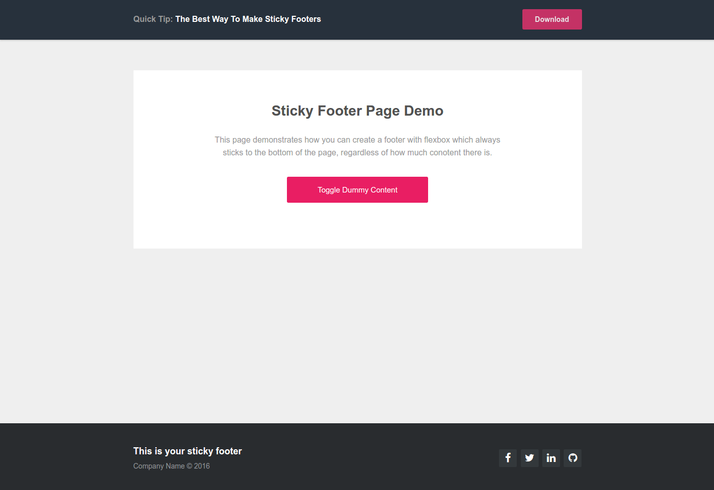 Створення клейкого футера